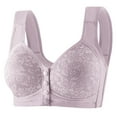 thumbnail image 2 of HVOBTTY Womens Tshirt Push Up Seamless Bra, Bras for Women Plus Size, Women's Solid Color Steel Ring Oversized Gathering Underwear Daily Bra Gray, 42, 2 of 3
