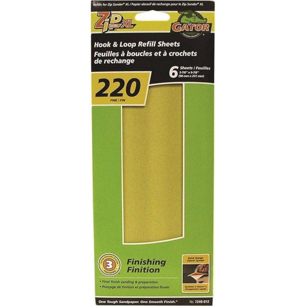 9167974,DRYWALL SANDING SHEETS,ZIP SANDER XL REFILL,ALUMINUM OXIDE "GATOR",,Carded & Pegable