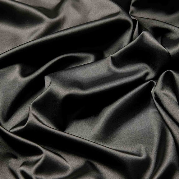 Zelouf Kelly Stretch Satin, Sewing, DIY, Crafts Fabric by the Yard, Black, 3 Yard
