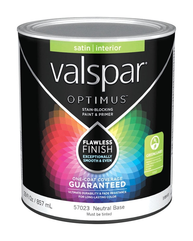 Valspar Optimus Satin Tintable Neutral Base Acrylic Latex Paint and