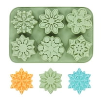 Snowflake Christmas Silicone Mold 6 Cavity for Holiday Soap Chocolate Cocoa Bomb Ice Candy Covered Jello Xmas Winter Wax,Oven Safe Baking Frozen Food Grade Moulds DIY Candle Craft