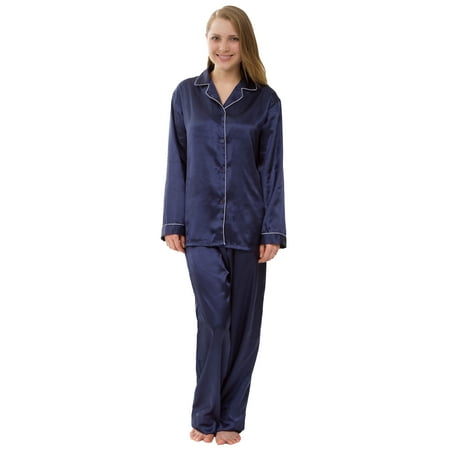 

Leisureland Women s Silky Satin Pajama Set