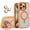 Orange, variant on Allytechgroup Magnetic Case for iPhone 13 Pro Max with Aluminum Alloy Stand/ Metal Buttons/ Camera Lens Protector [Compatible with MagSafe] Anti-Yellow Translucent Matte Clear Back Cover, Black