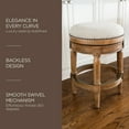 thumbnail image 4 of Maven Lane Pullman 26 Inch Tall Backless Weathered Oak Finish Counter Height Upholstered Barstool with Sand Color Fabric Cushion Seat, Set of 3, 4 of 7