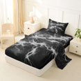 thumbnail image 2 of Homewish Wild Lightning Twin Sheets,Contemporary Aesthetic Bedding,Gray,3-Piece,1 Fitted Sheet and 1 Pillowcase, 2 of 6