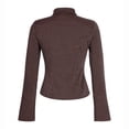 thumbnail image 5 of Womens Tops Striped Lapel Long Sleeved Slim Button Down Shirt Work Commuting Casual Elegant Top Blouses for Women Dressy Casual, 5 of 6