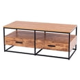 thumbnail image 2 of Gymax 47'' 2-Tier Table Basse Table de Bureau en Métal Étagère de Rangement W/2 Tiroir, 2 of 10