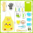 thumbnail image 6 of sixwipe 21 Pcs Kids Safe Knife Set for Real Cooking, Kids Knives Sets with Apron Cutting Board Crinkle Cutters, Kitchen Tool Toy for 3-10 Girl Boy Gifts, 6 of 8