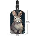thumbnail image 6 of Square 2Pack PU Leather Rabbit Cruise Luggage Tag with Privacy Cover and Name ID Tag for Travel Handbags Backpacks Luggage Tags, 6 of 6