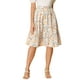 thumbnail image 1 of Falda Midi Floral con Volantes en Capas para Mujeres INSPIRE CHIC, Cintura Elástica, Color Beige, Talla 3XL, 1 of 7