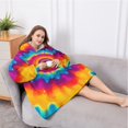 thumbnail image 5 of Oversized Wearable Blanket Hoodie,Colorful Rainbow Tie Dye Spiral Pattern Sherpa Blanket Hoodie with Super Pockets,Super Warm Fuzzy Pullover for Women & Men, 5 of 6