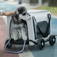thumbnail image 1 of Transporteur pour Animal avec 4 Roues, Transporteur Roulant pour Chien avec Poignée Télescopique, Petite Cage de Voyage Portable pour Animal pour Camping et Voyage en Avion, 1 of 7