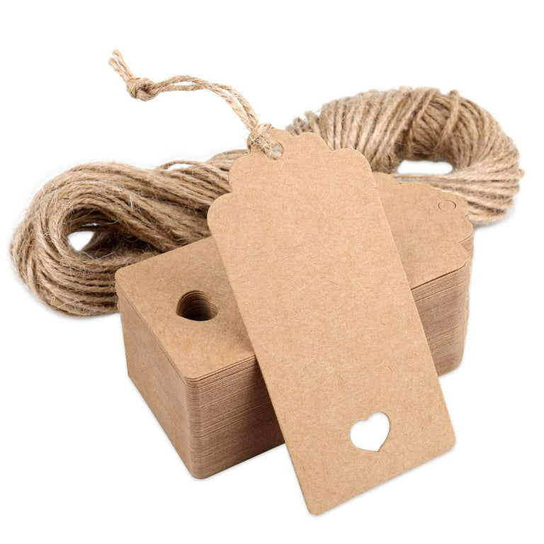H&S Kraft Paper Blank Tags for Christmas Gifts - 120pcs Multi-Function  Brown Paper Tag with String Attached for Weddings - Heart Shape Cut Gift  Tags for Gift Bags and Decoration 