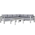 thumbnail image 1 of Modway Shore 5-Piece Aluminum Outdoor Patio Furniture Sectional, 1 of 8