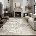 thumbnail image 2 of BERTHMEER 8'x10' Abstract Area Rugs for Living Room Bedroom Dining Room Office Farmhouse Distressed Machine Washable Non-slip, Beige, 2 of 9