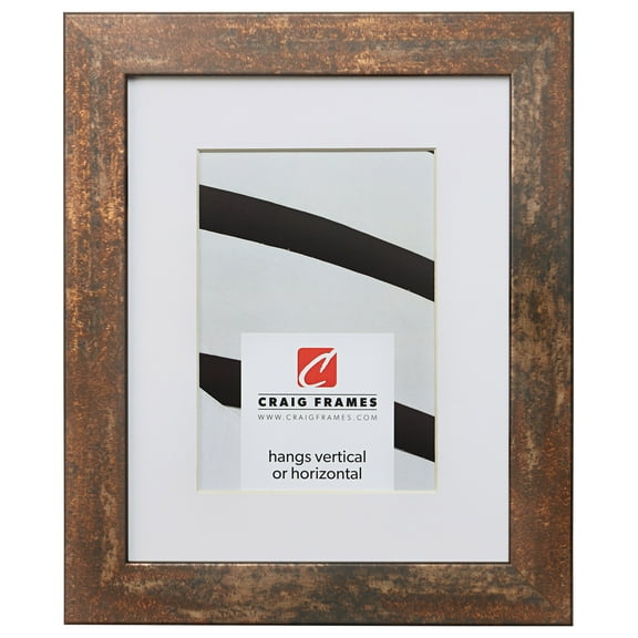 Craig Frames Bauhaus 125, 8.5x11 inch Rust Picture Frame Matted for a 6x9 Photo
