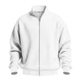 thumbnail image 4 of KyCheLot Mens Full Zip up Sweatshirt Long Sleeve Mock Neck Textured Pullover Loose Drop Shoulder Outwear, 4 of 6