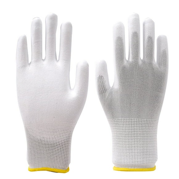 White PU Coated Static Gloves Ideal For Cleanroom Work Hand Comfortable And Durable For Precision Tasks