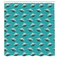thumbnail image 3 of Ambesonne Teal Shower Curtain, Fish Nautical Animal Art, 69"Wx70"L, Teal, 3 of 5