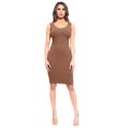 thumbnail image 4 of Lady's Sleeveless Bodycon Dress, Taupe, Scoop Neckline, L, 4 of 5