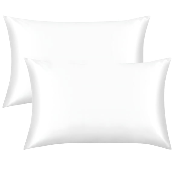 ARLAJO 2026 New Silk Satin Toddler Pillowcases with Envelope Closure,Ultra Soft Travel Pillow Covers Toddler Pillow Case,Small Pillowcases for Kids,White,14" X 20",2 Pack