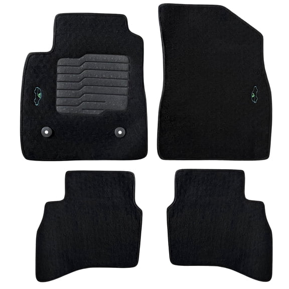 Carpet Floor Mats for 2021 to 2026 Chevrolet Trailblazer AWD, with Driver Heel Pad and Safety Locks, Front and Rear, Black