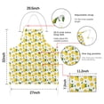 thumbnail image 7 of Yellow Lemon Fruit Slices White Pattern Apron-Garden Aprons for Women with Pockets-Cotton Linen Waterproof Kitchen Cooking Gardening Aprons Adjustable for Kitchen,Cooking,BBQ and Salon 33x27 Inch, 7 of 7