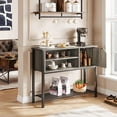 thumbnail image 1 of Bestier Narrow Console Table with Storage&Shelves, Wood Entryway Hallway for Living Room, White, 1 of 5