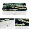 thumbnail image 4 of Crocodile PU Leather Jewelry Organizer Box Necklace Holder with Removable Compartment - Portable, 4 of 6