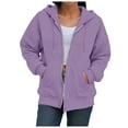 thumbnail image 4 of UAYOTSE Womens Zip Up Hoodies Fleece Jackets Oversized Sweatshirts Fall Fashion Outfits 2025 Sweaters Winter Clothes(G26-Purple,XL), 4 of 9