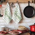 thumbnail image 6 of Eucalyptus Leaves Kitchen Towels Set of 1, Green Plaid Farmhouse Watercolor Absorbent Dish Towels for Kitchen, Microfiber Hand Towel, Quick Drying Tea Towel for Cleaning Decorative Dishcloths, 6 of 7
