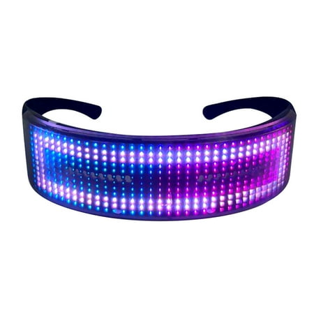 

Walmeck LED Party Glasses BT APP Control LED Light Up Glasses Flashing Glowing Luminous Glasses USB Rechargeable DIY Animation for Christmas Birthday Party Nightclub
