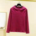 thumbnail image 2 of MGDXOX Women's Thermal Hooded Underwear Tops Basic Crewneck Long Sleeve Warm Winter Fleece Base Layer Shirts Loungewear Pajamas Pink L, 2 of 4