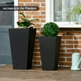thumbnail image 2 of Outsunny Set of 2 Outdoor Flower Pots with Drainage Holes, Black, 2 of 10