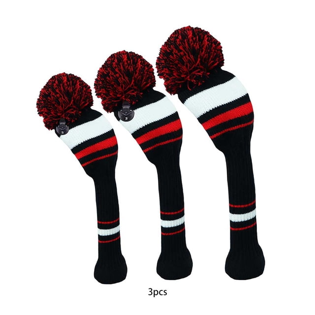 Lot de 3 Couvre-Têtes de Golf pour Conducteur, Lot de Couvre-Têtes de Club, Tricot Doux, 135 Chiffres, Kit de Couvre-Têtes Portables Remplaçables, Protecteur, Garde Femmes Hommes Type 2