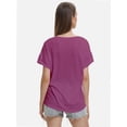 thumbnail image 6 of Women's Short Sleeve V-Neck Shirts Loose Casual Tee T-Shirt, 6 of 6