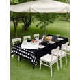 thumbnail image 4 of Outdoor Tablecloth with Umbrella Hole for Patio/Picnic/Party/Camping, Black Geometric Waterproof Table Cloth Rectangle Table Cover Washable, Bohemia Stripes Color Block Modern (60"x 120"), 4 of 9