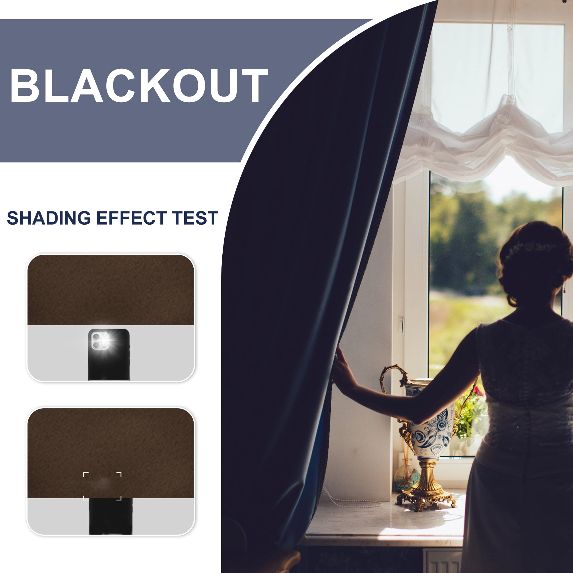 JIUZHEN Short Curtains Half Window Curtains for Bedroom - Cafe Room Darkening Privacy Energy Saving Blackout Curtain Panels for Bathroom, Set of 2 Panels with Tiebacks, 38 x 45 Inch Length, Brown