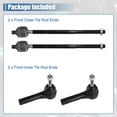 thumbnail image 7 of 4 Pcs Car Front Inner Outer Tie Rod End Links Suspension Steering Tie Rod End for Dodge Caravan, 7 of 7
