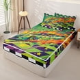 thumbnail image 2 of Homewish Vintage Green Racing Car Zipper Twin Comforter Sets with Fitted Sheet and 2 Pillowcases for Boys,Cartoon Orange Flames Zipper Bedding Set,4-Piece, 2 of 6