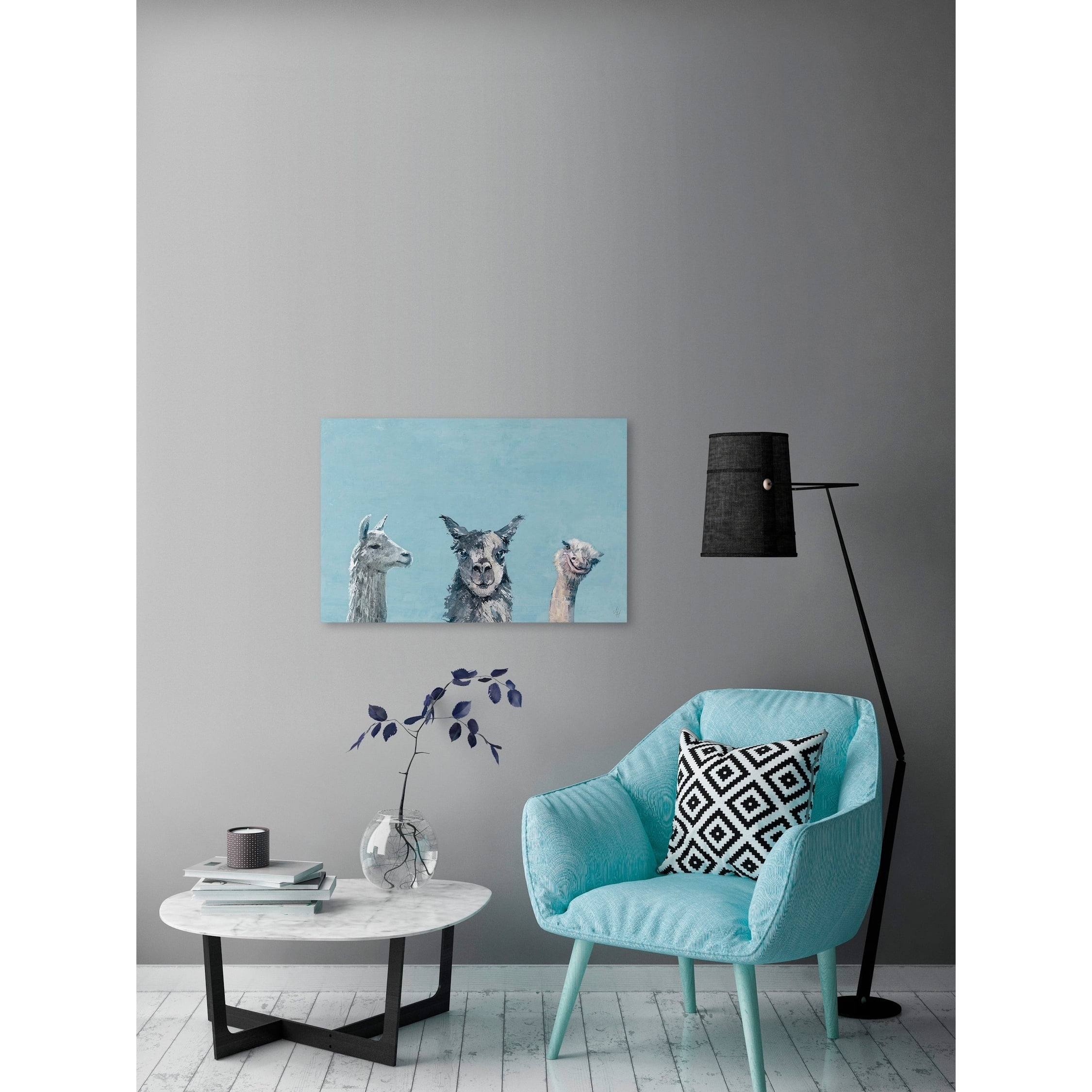 Marmont Hill Llama and Ostrich Groove Canvas Wall Art