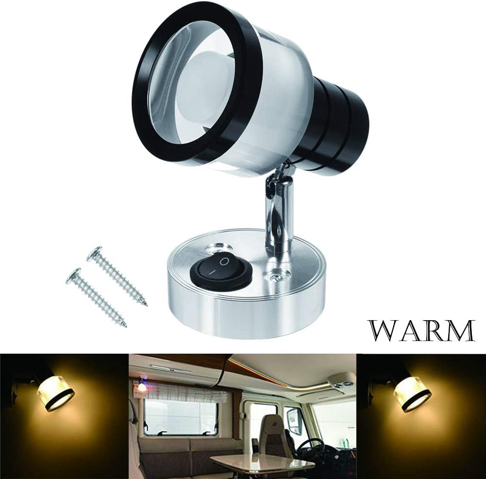 12V LED Spot Lampe de Lecture, 2 Pièces Lampes Dintérieur de Caravane