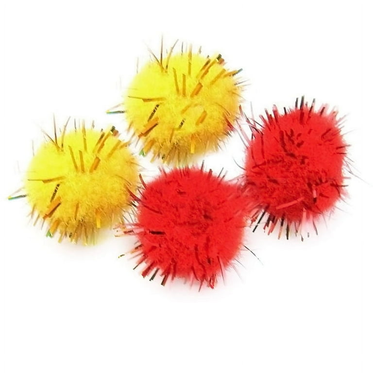 100 Pieces Arts Craft Pompoms Glitter Poms - Assorted Color