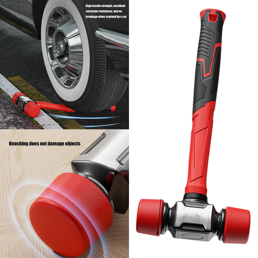 YIGSECU Rubber Mallets Hammer Shock Absorbing Fibre Handle Floor Installation Tool For Camping Tent Stakes And Woodworking