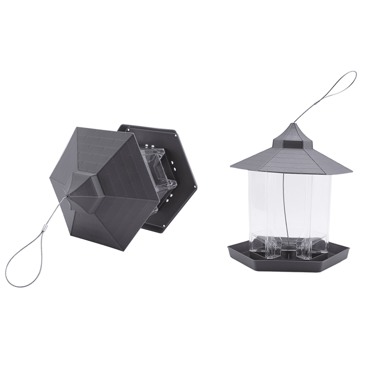 2 Pack Bird Feeders for Outdoor Hanging, Retro Pagoda Design Fun Installation Feeder, Attracting Wild Birds