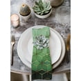 thumbnail image 2 of Green Geometric Cloth Napkins Set of 8 Reusable Dinner Napkins, Ombre Modern Abstract Art Cocktail Napkin Washable Table Napkins for Wedding/Holiday Party/Baby Shower 20"x20", 2 of 7