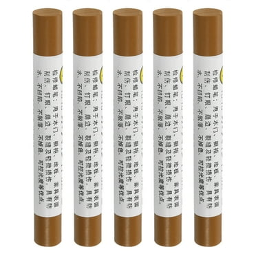 Furniture Repair Crayons Wax Filler Stick, Touch Up Pen Markers, Retro Oak Brown 5 Pack