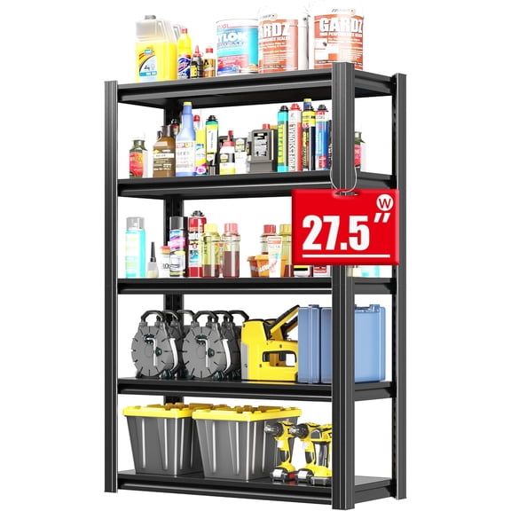 Garage Shelving Units and Storage,60"X28"X12"Inches Deep Heavy Duty Metal Shelves Adjustable,2000lbs Garage Storage Shelves,Sturdy Steel Utility Rack Tool Shelf for Basement Shop