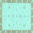 thumbnail image 1 of Ahgly Company Indoor Square Oriental Light Blue Traditional Area Rugs, 8' Square, 1 of 4