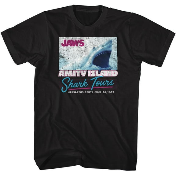 Jaws Shark Tours Black Adult T-Shirt
